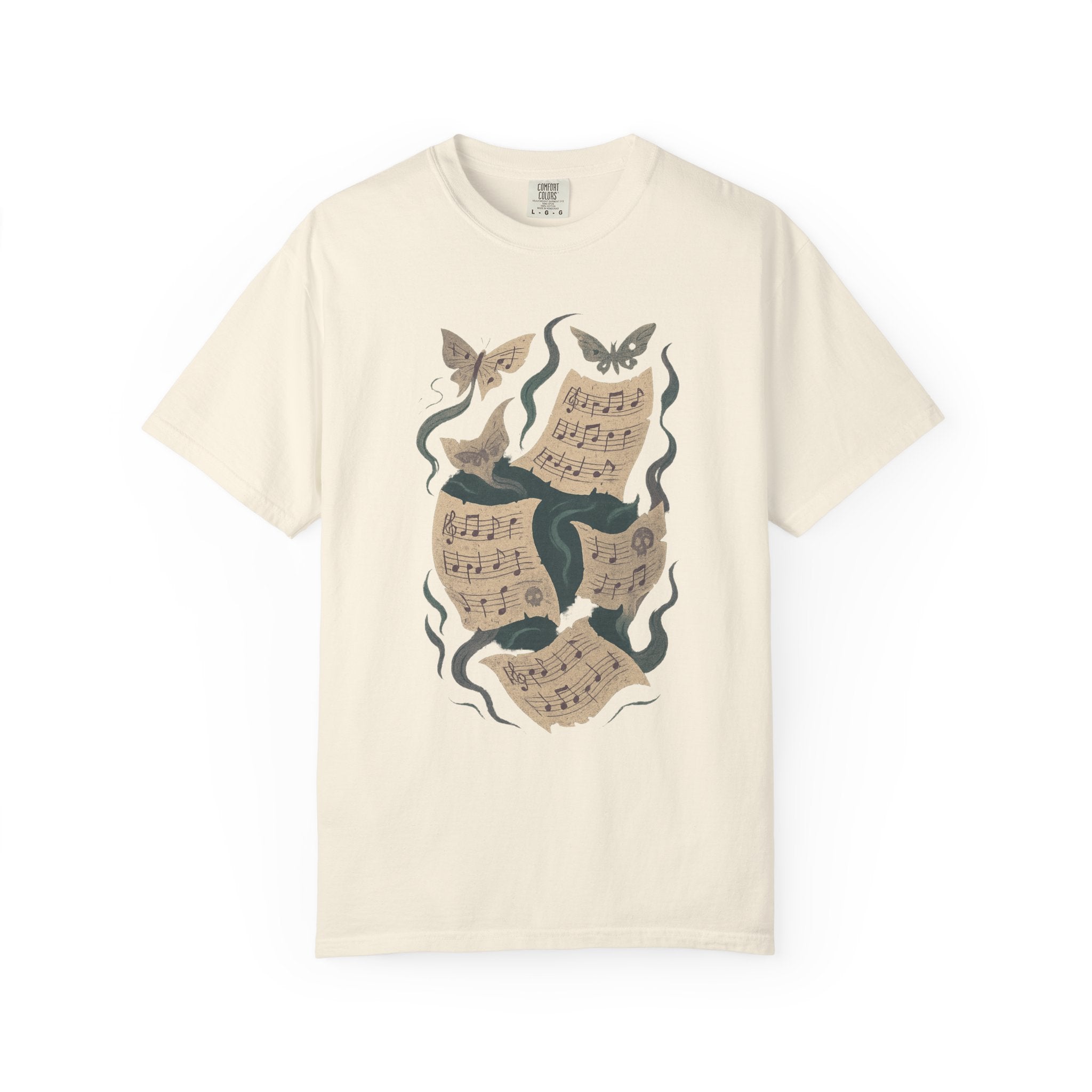 Haunted Sheet Music Moth T-Shirt