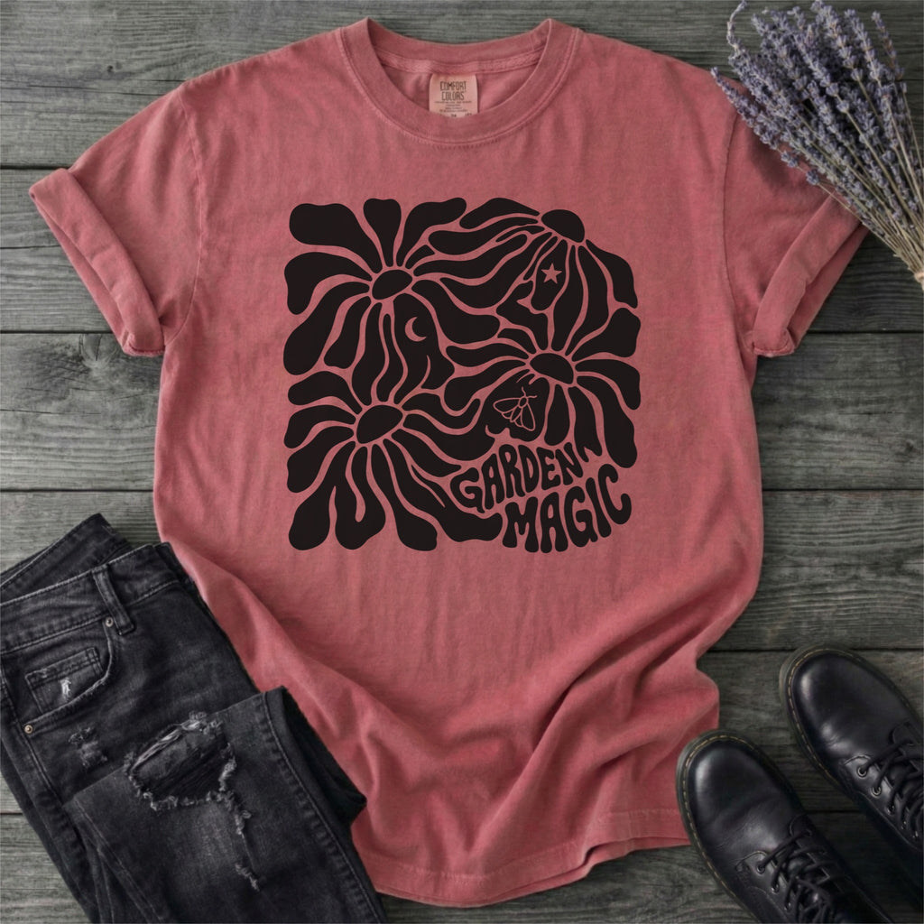 Garden Magic Retro Flowers T-Shirt