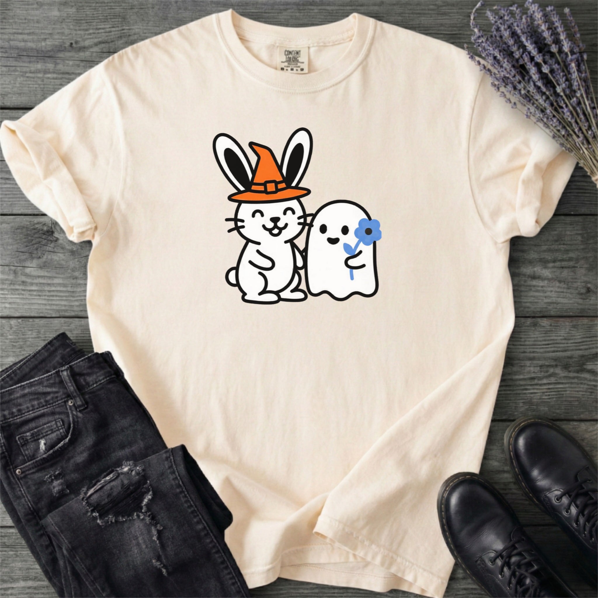 Spring Rabbit Ghost Friends T-Shirt