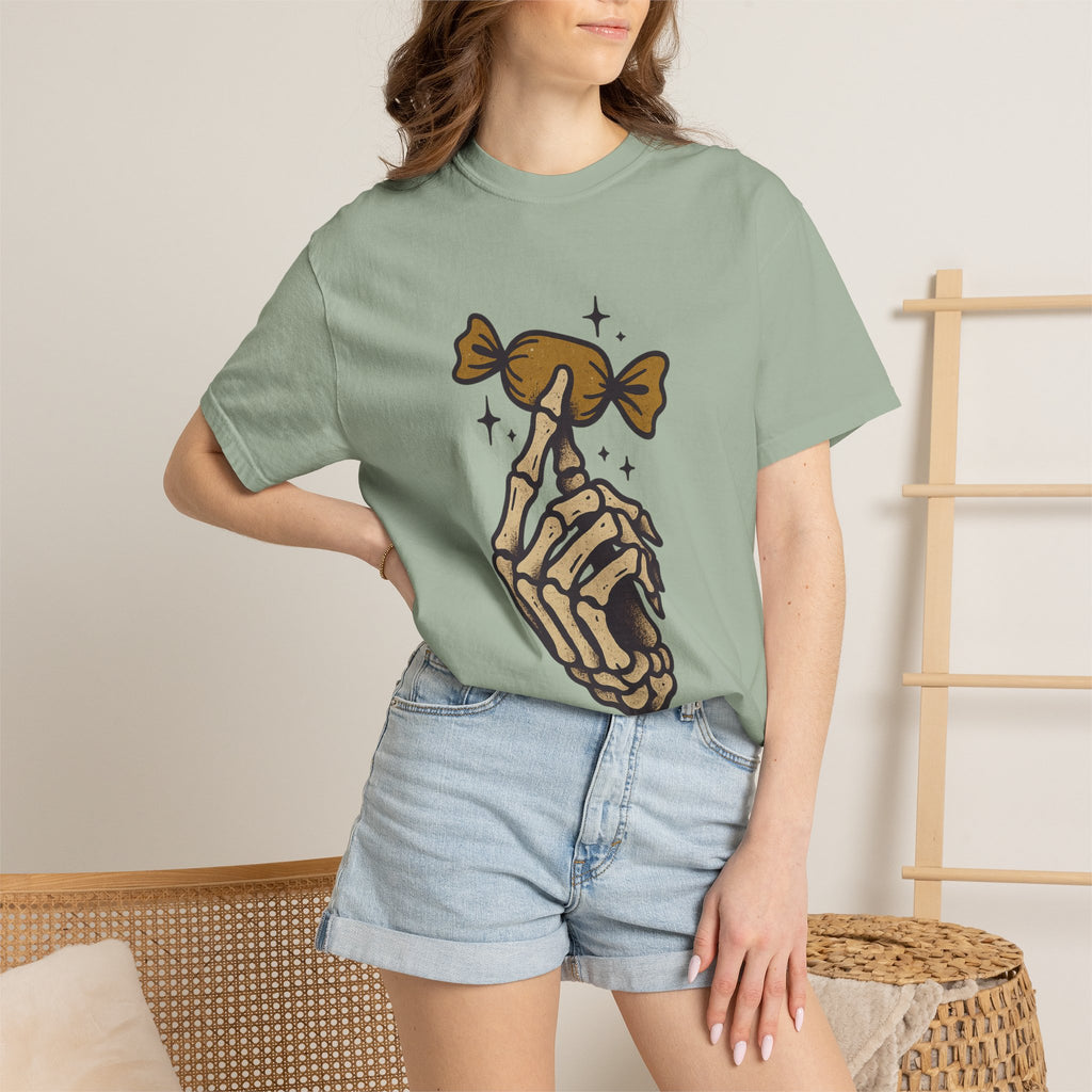 Skeleton Hand Holding Candy T-Shirt