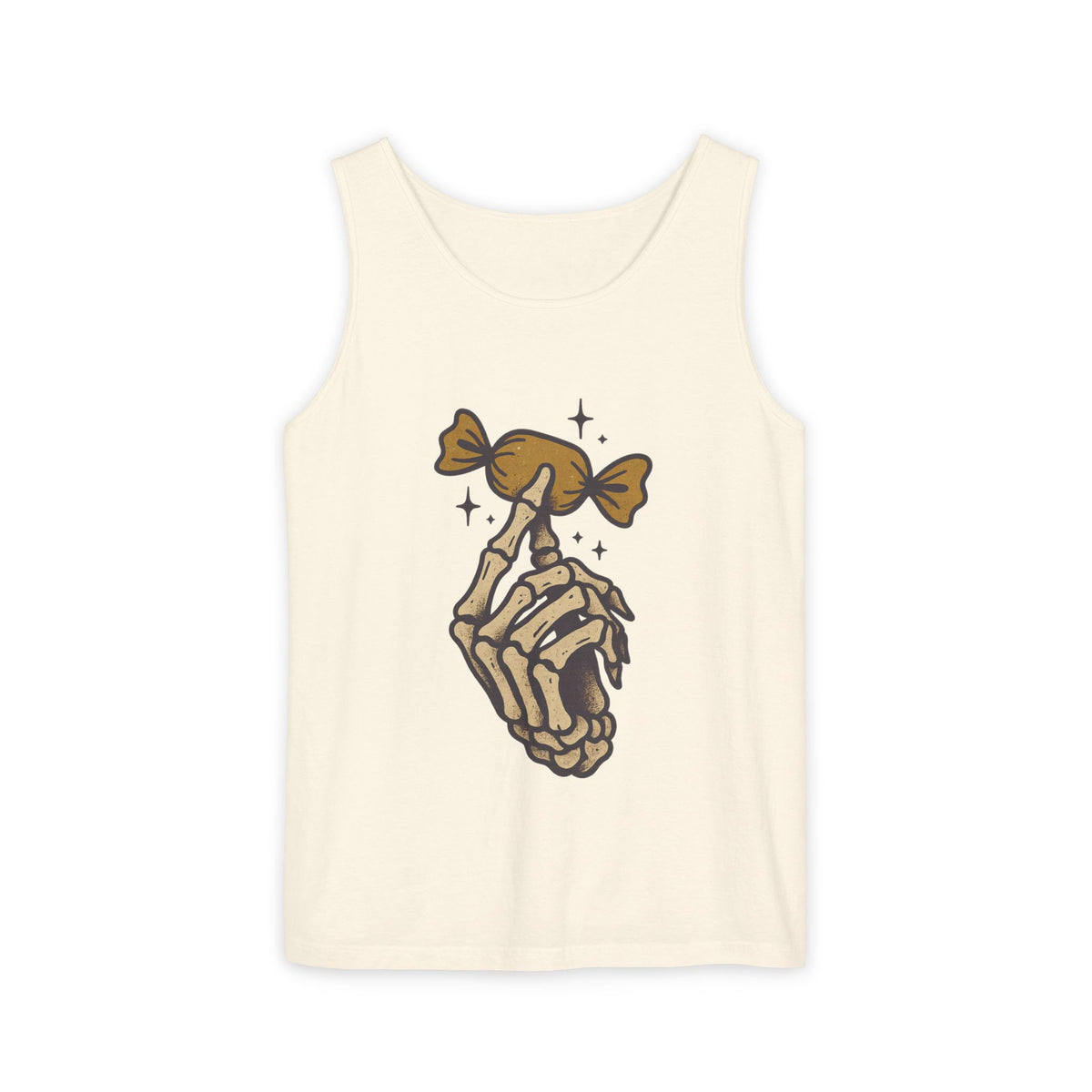 Skeleton Hand Holding Candy Tank Top