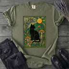 Stained Glass Garden Cat T-Shirt