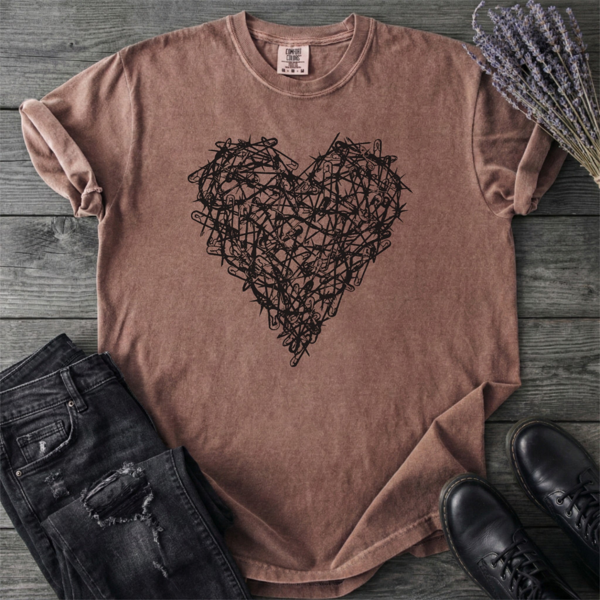 Safety Pin Heart T-Shirt