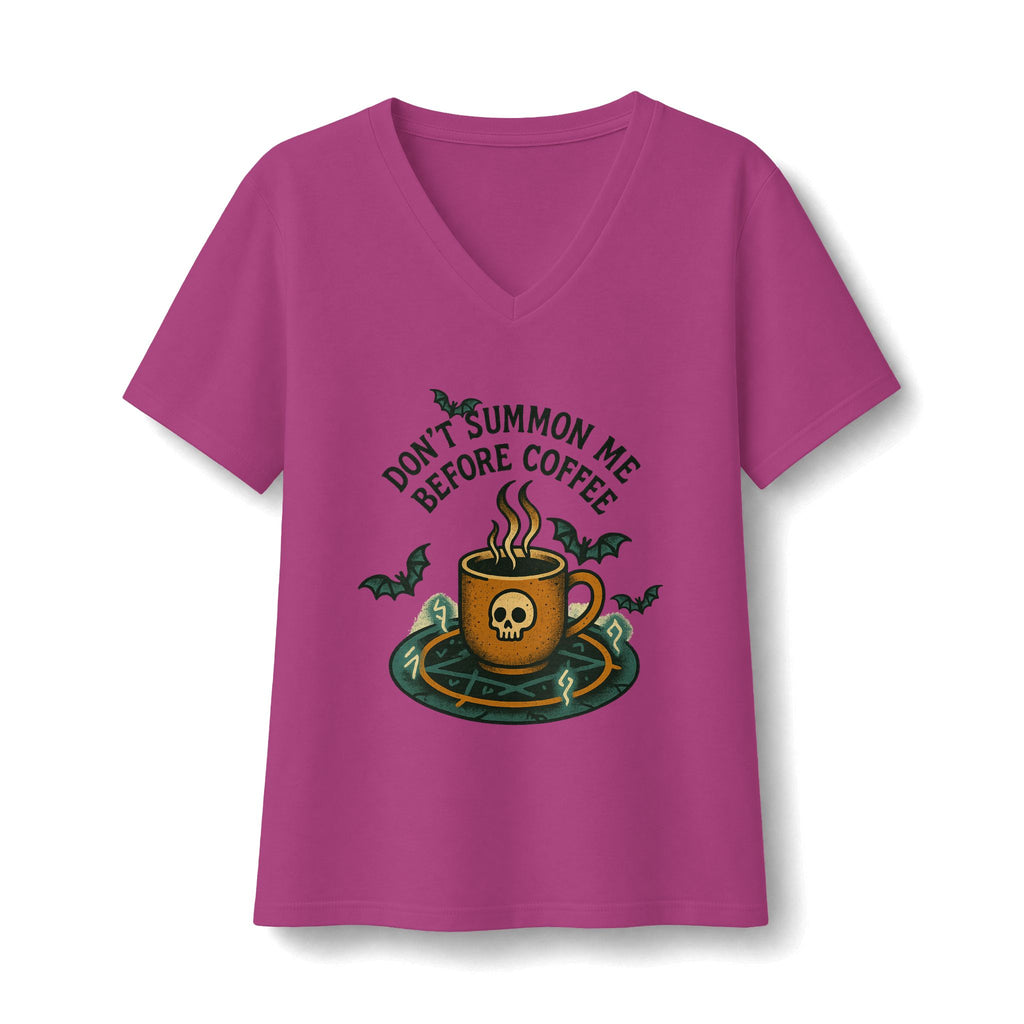 Dont Summon Me Before Coffee V-Neck T-Shirt