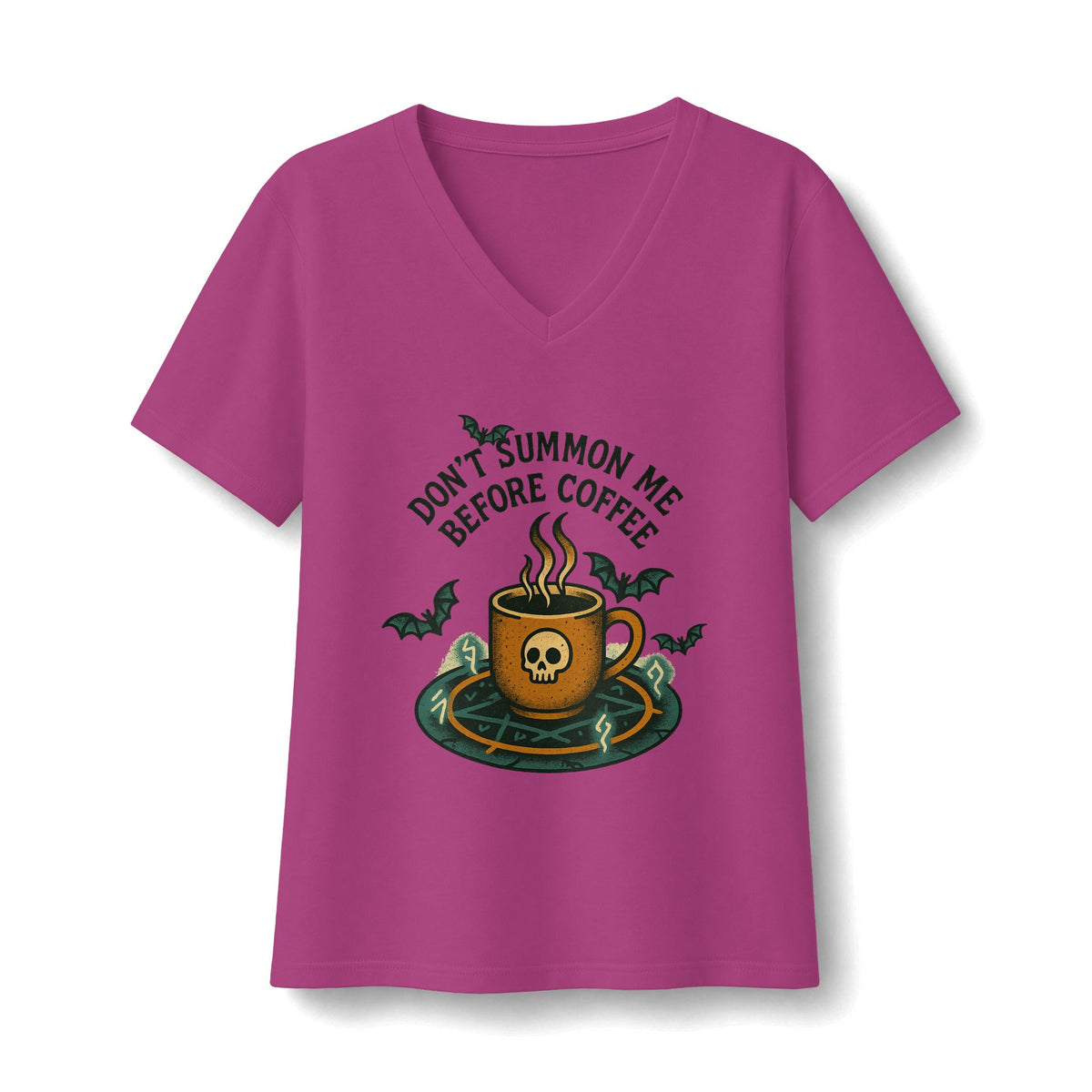 Dont Summon Me Before Coffee V-Neck T-Shirt