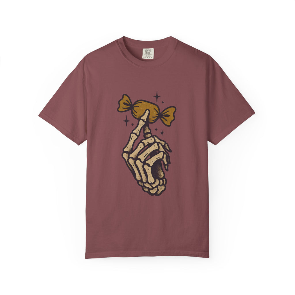 Skeleton Hand Holding Candy T-Shirt
