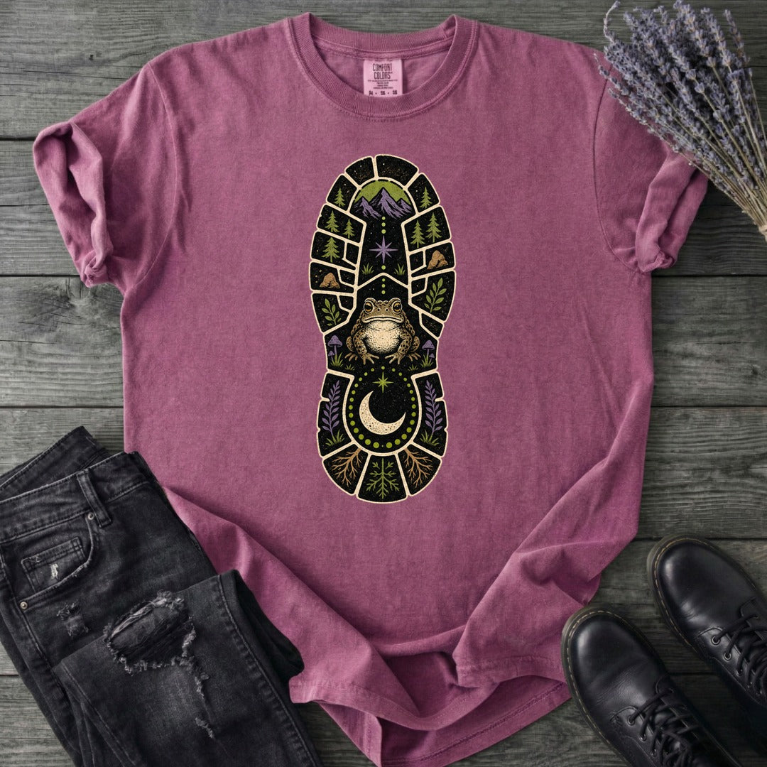 Mystic Frog Trail Boot Print T-Shirt