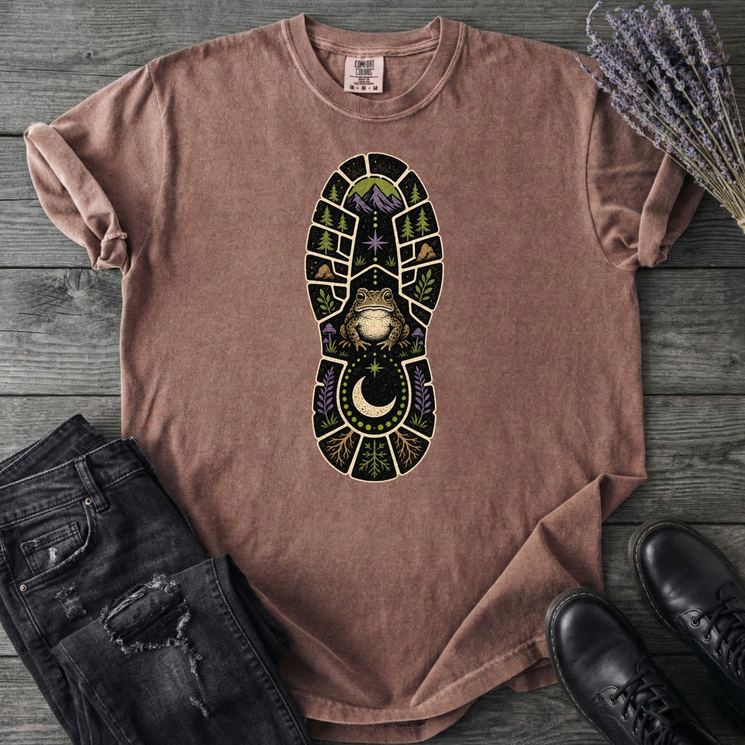 Mystic Frog Trail Boot Print T-Shirt