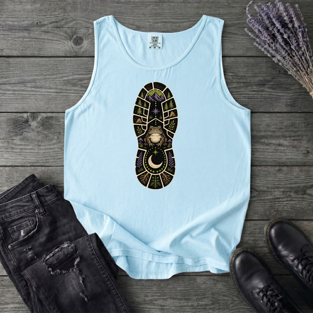 Mystic Frog Trail Boot Print Tank Top