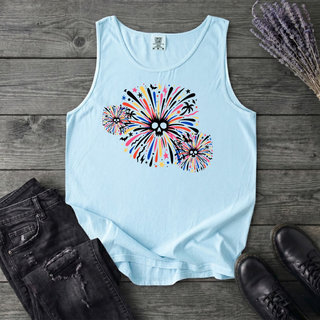 Skull Fireworks Tank Top