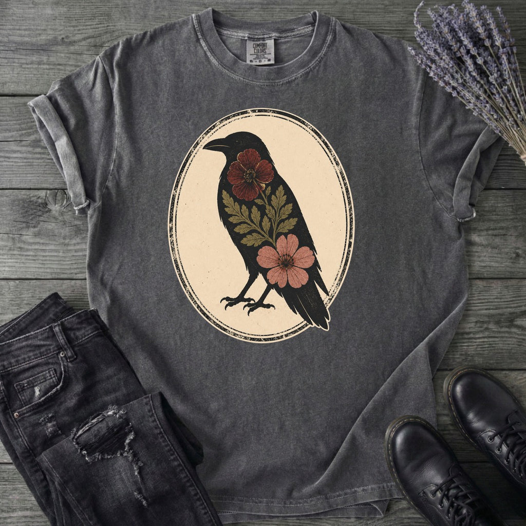 Pressed Flower Crow T-Shirt