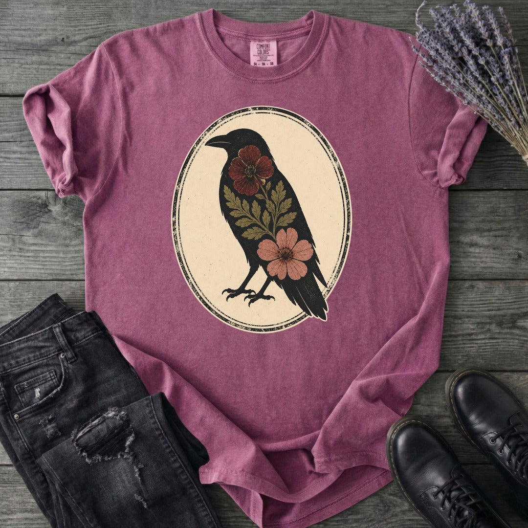 Pressed Flower Crow T-Shirt