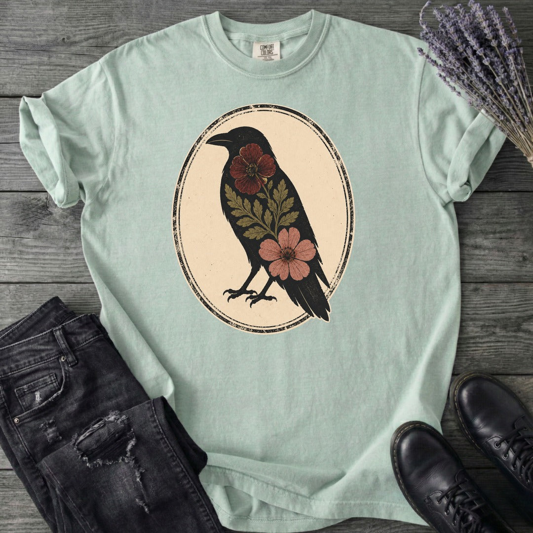 Pressed Flower Crow T-Shirt