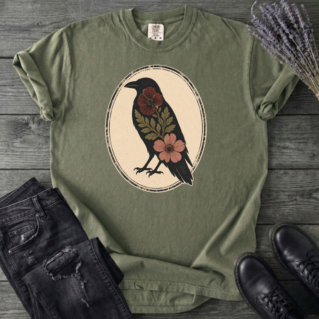 Pressed Flower Crow T-Shirt