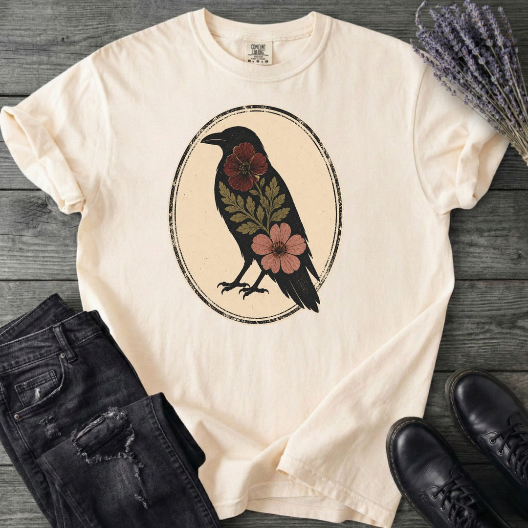 Pressed Flower Crow T-Shirt
