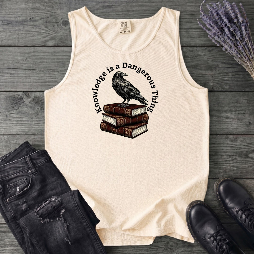 Knowledge Is A Dangerous Thing Raven And Books Tank Top
