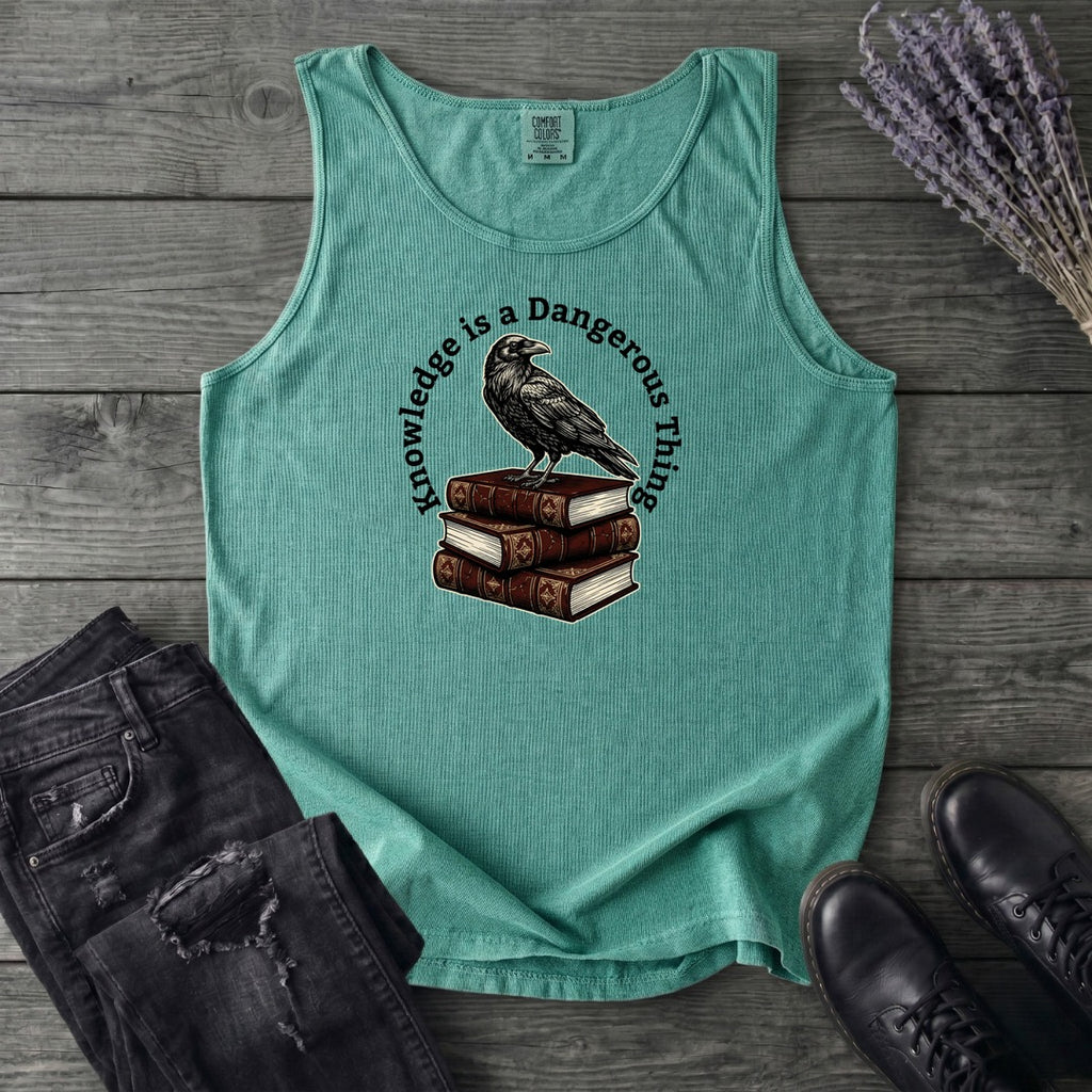 Knowledge Is A Dangerous Thing Raven And Books Tank Top
