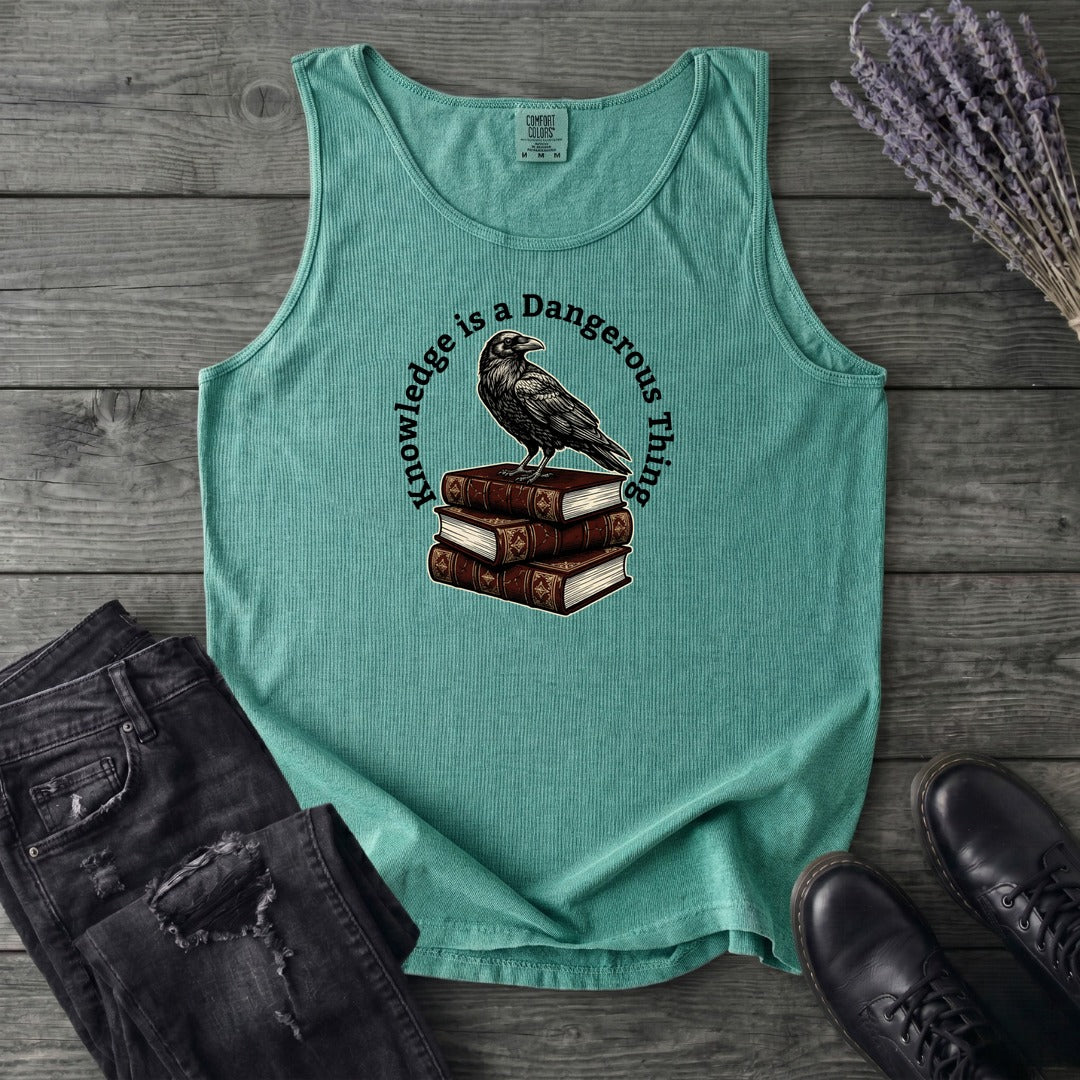 Knowledge Is A Dangerous Thing Raven And Books Tank Top