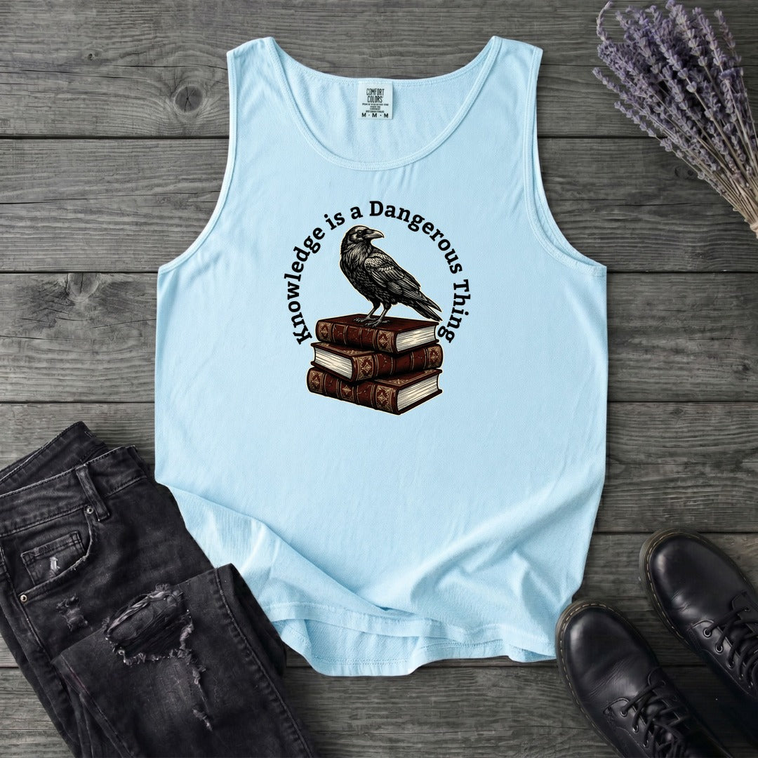 Knowledge Is A Dangerous Thing Raven And Books Tank Top