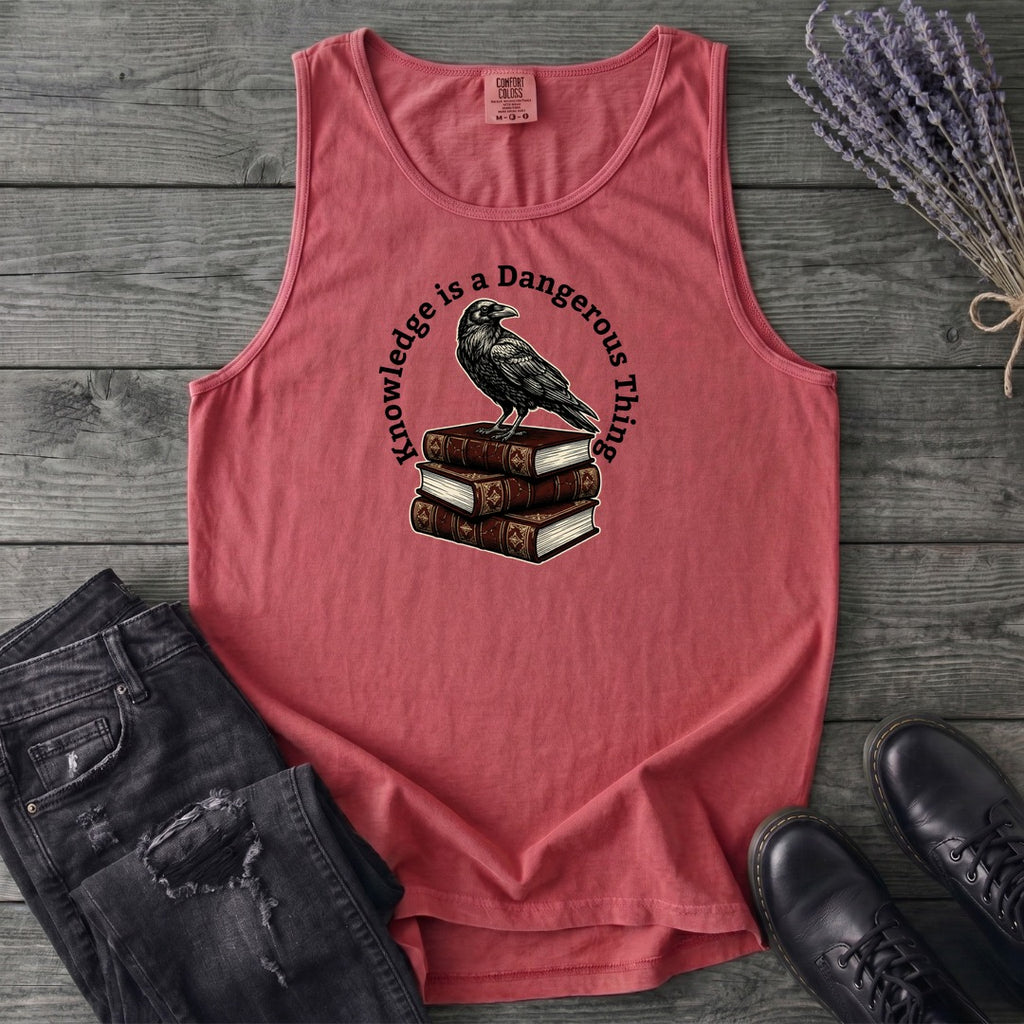 Knowledge Is A Dangerous Thing Raven And Books Tank Top