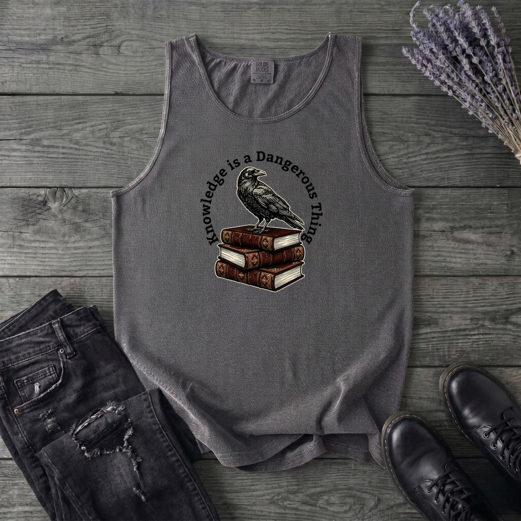 Knowledge Is A Dangerous Thing Raven And Books Tank Top