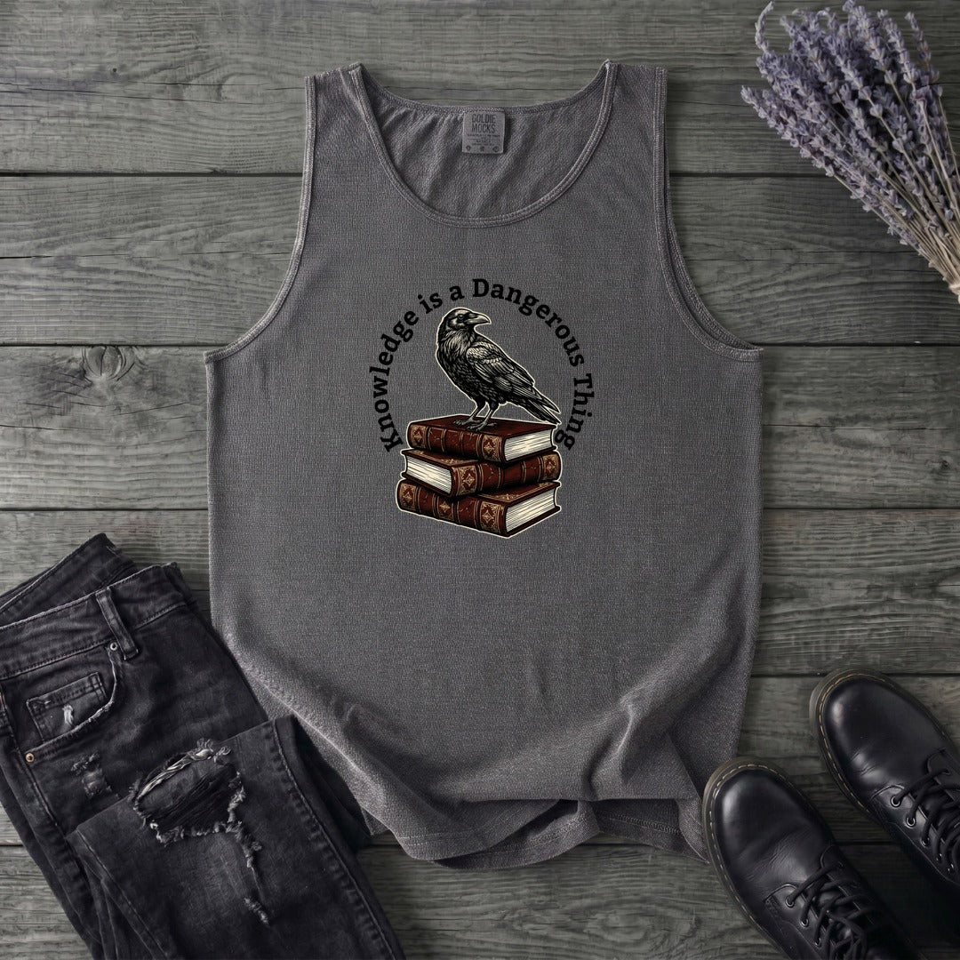 Knowledge Is A Dangerous Thing Raven And Books Tank Top