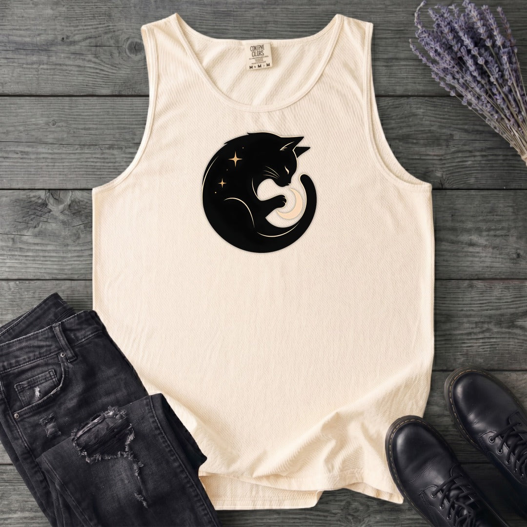 Cat and Moon Tank Top
