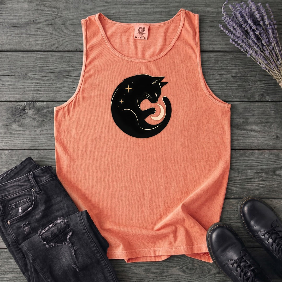 Cat and Moon Tank Top