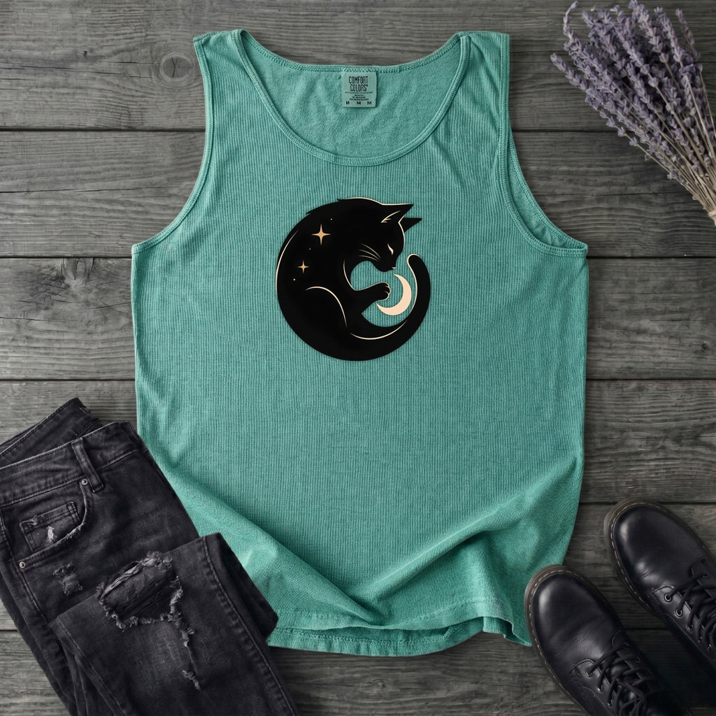 Cat and Moon Tank Top