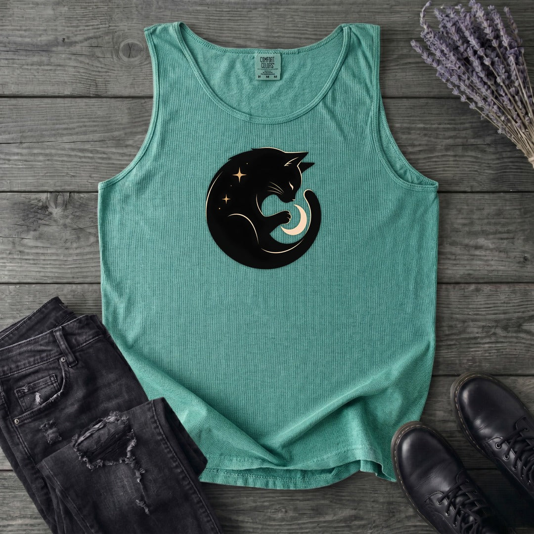 Cat and Moon Tank Top