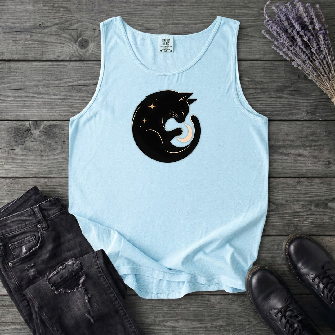 Cat and Moon Tank Top