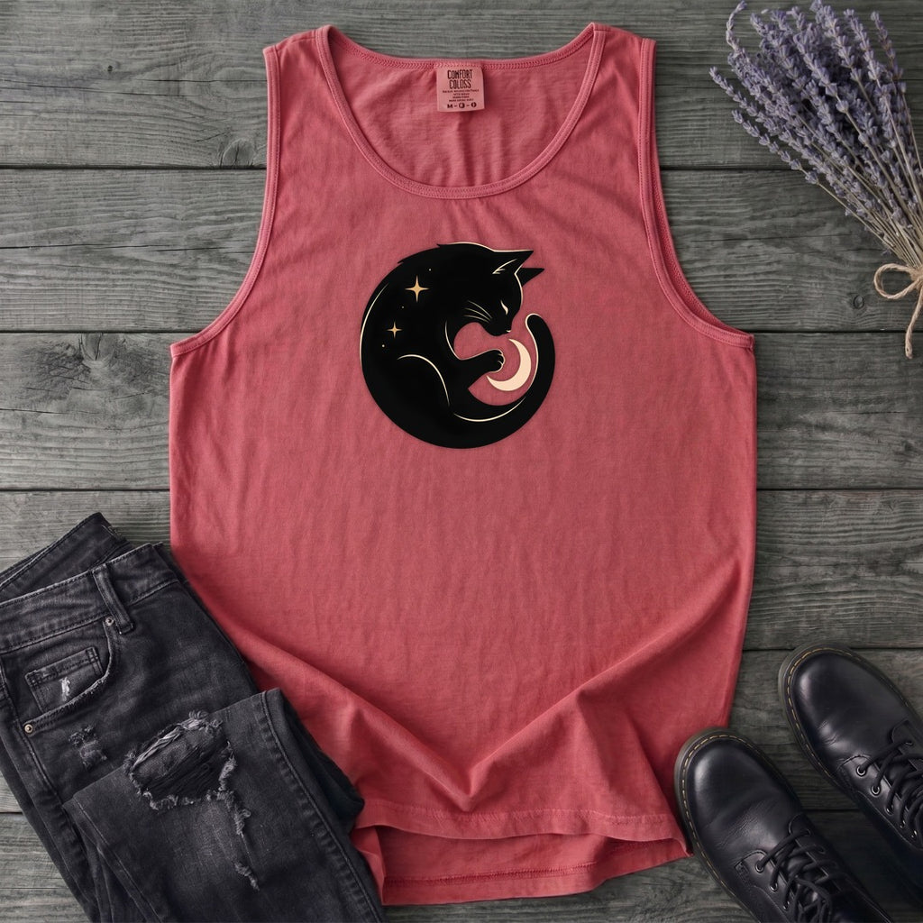Cat and Moon Tank Top
