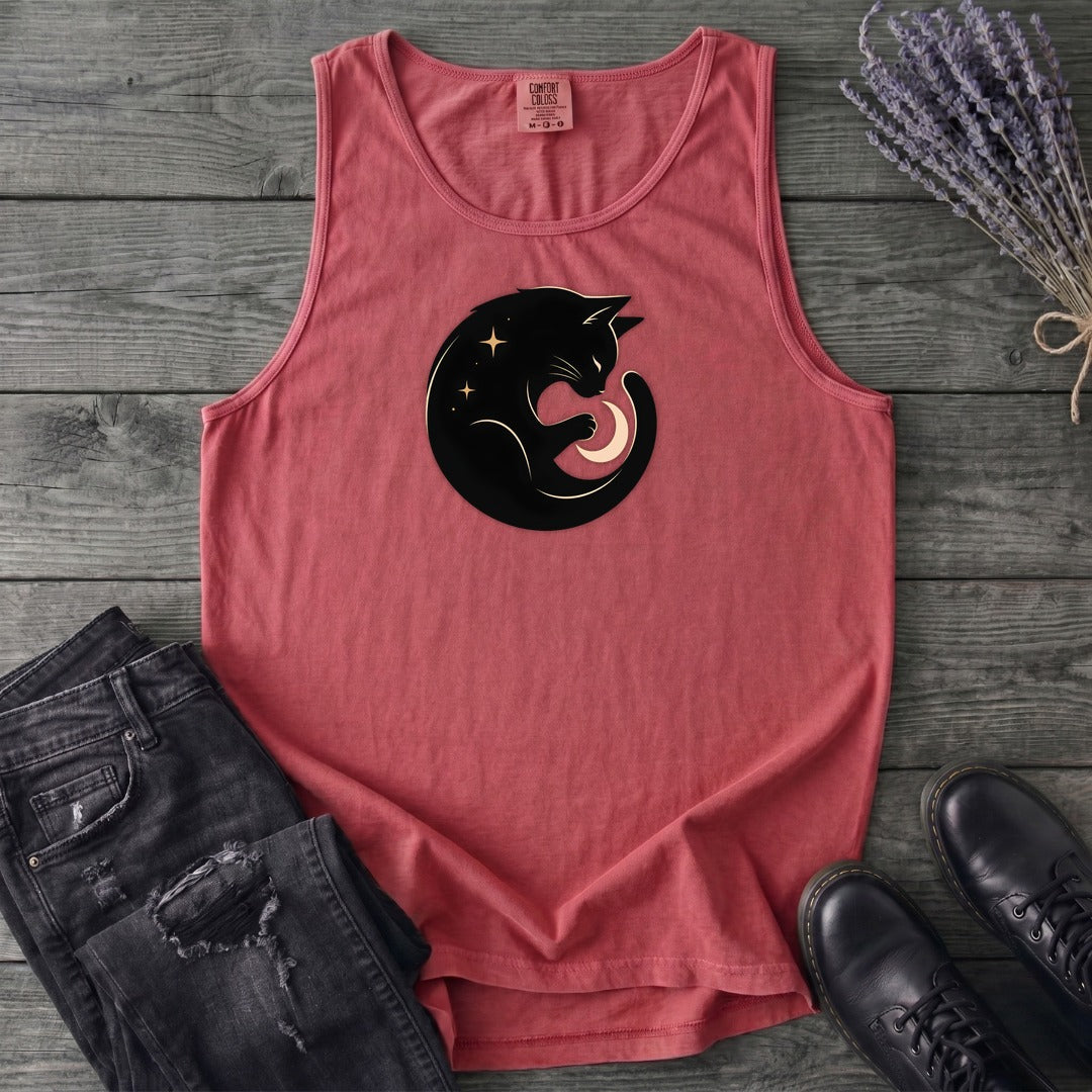 Cat and Moon Tank Top
