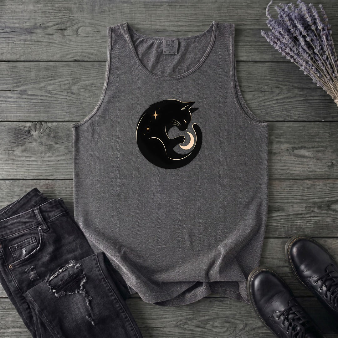 Cat and Moon Tank Top