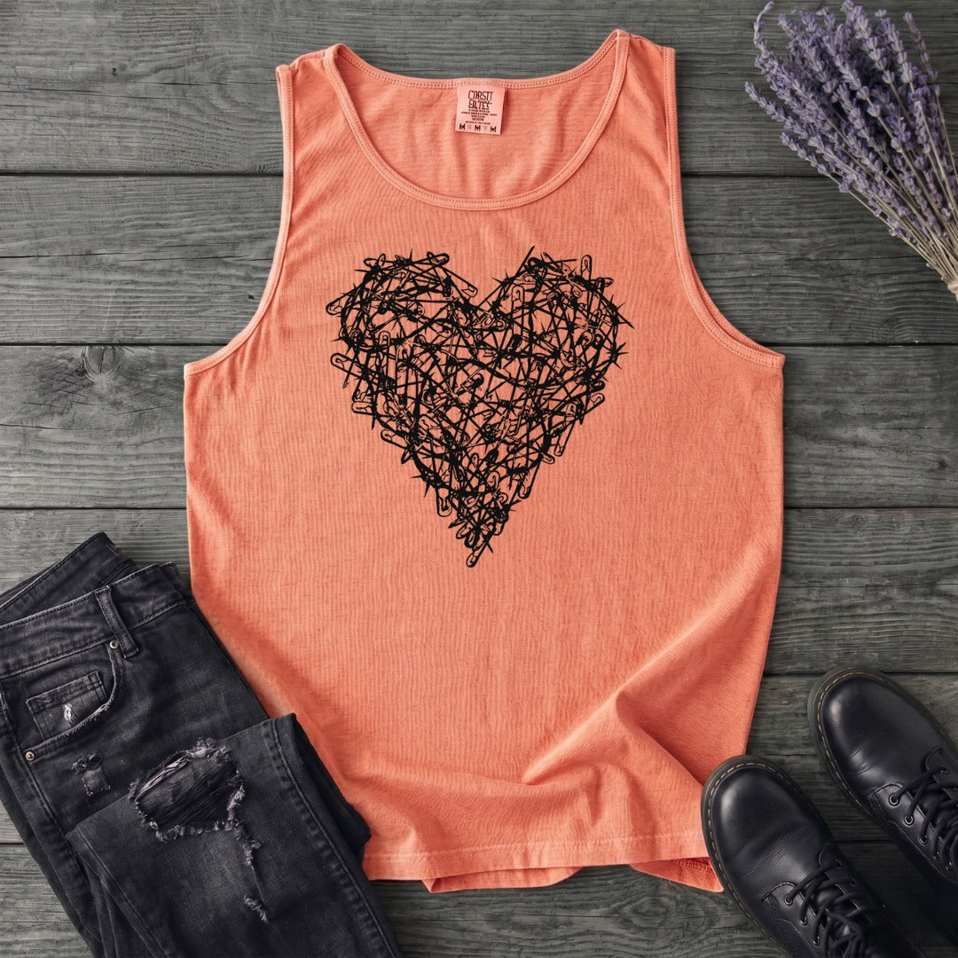 Safety Pin Heart Tank Top