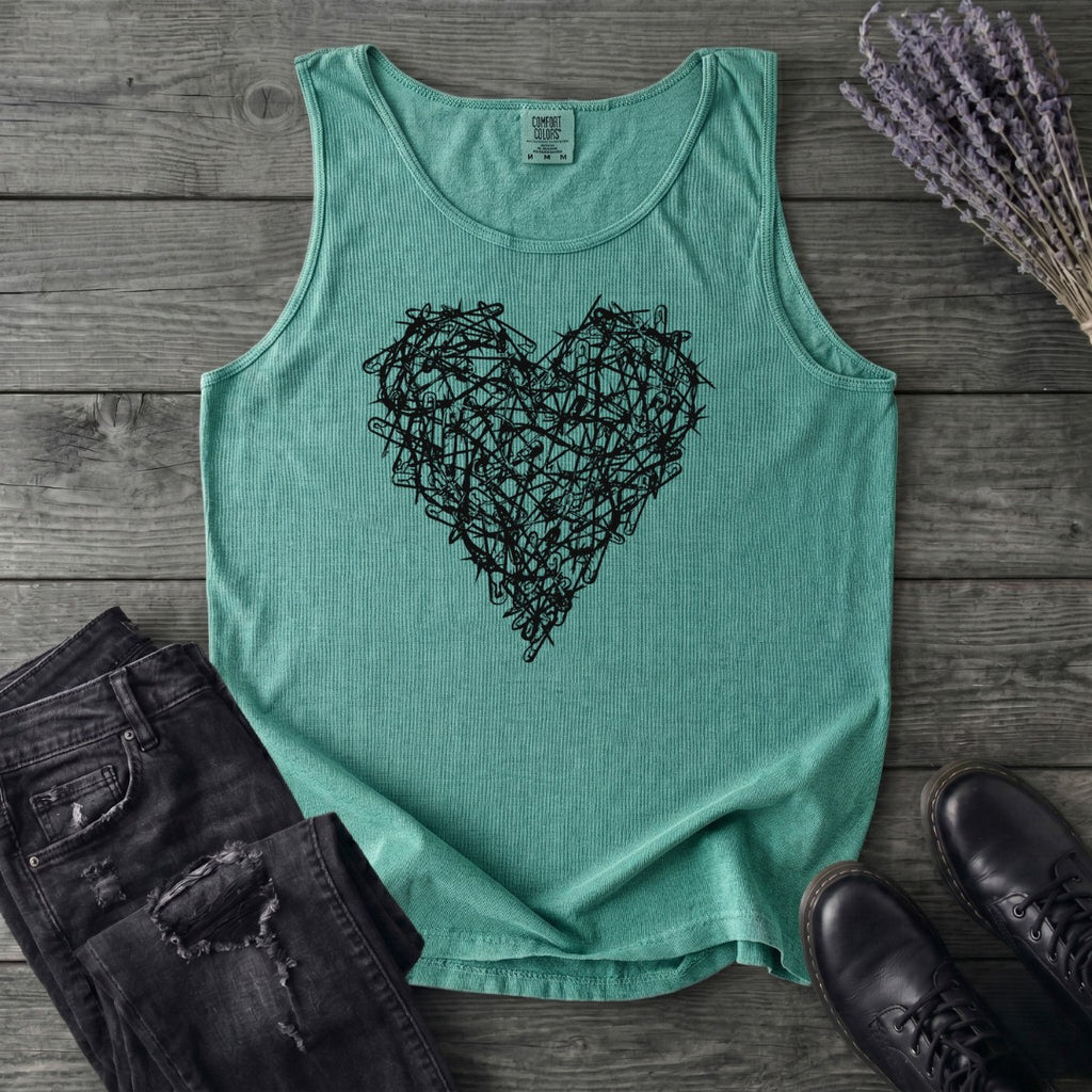 Safety Pin Heart Tank Top