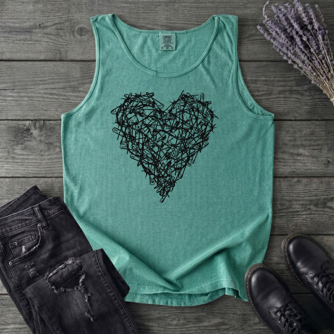 Safety Pin Heart Tank Top