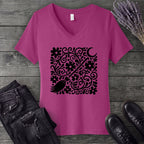 Witch's Broom Floral V-Neck T-Shirt