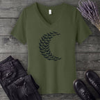 Bat Crescent Moon V-Neck T-Shirt