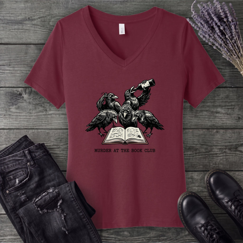 Murder At The Book Club V-Neck T-Shirt