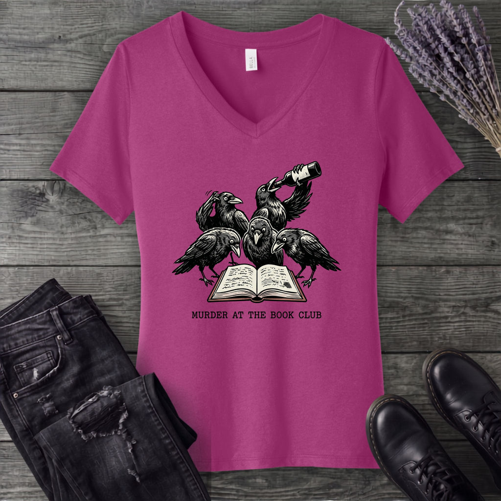 Murder At The Book Club V-Neck T-Shirt