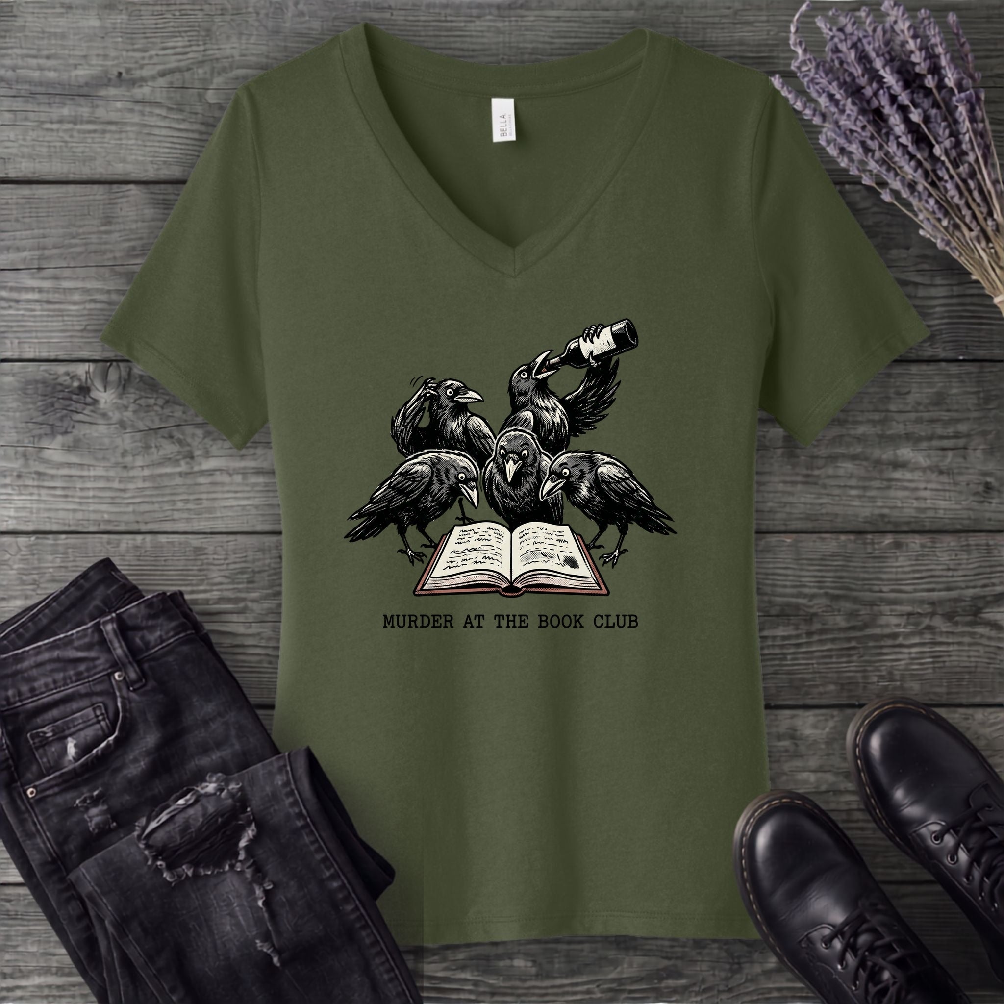 Murder At The Book Club V-Neck T-Shirt