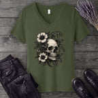 Skull Bleeding Hearts V-Neck T-Shirt