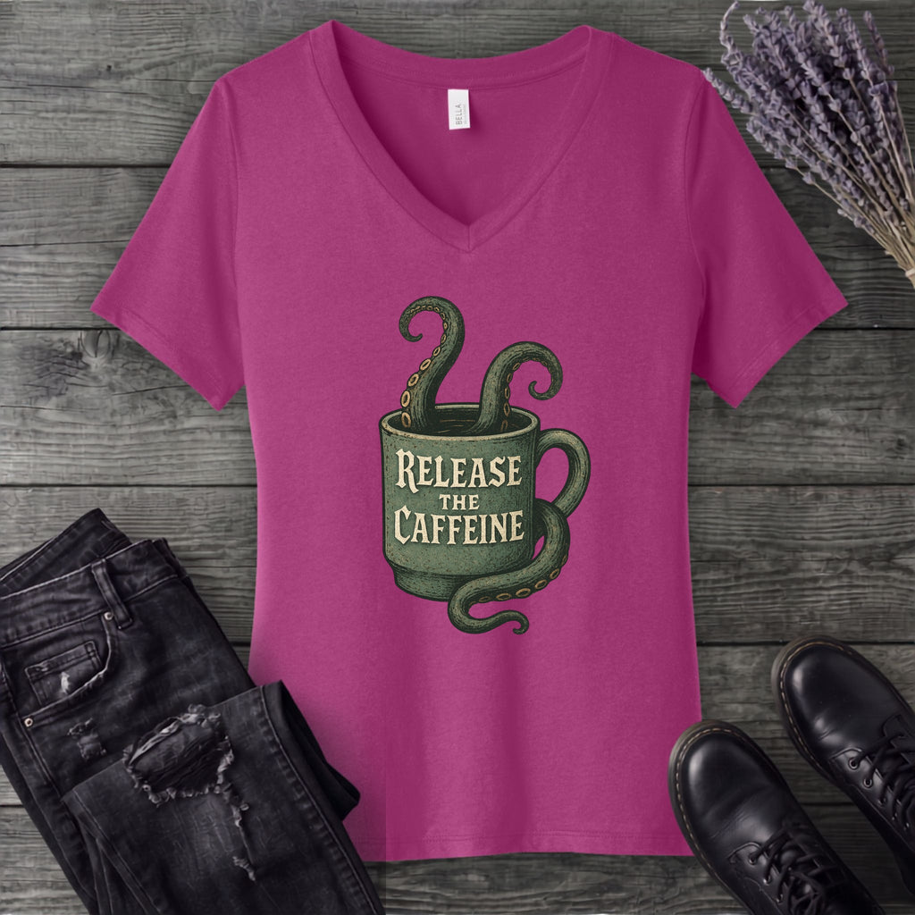 Release The Caffeine V-Neck T-Shirt