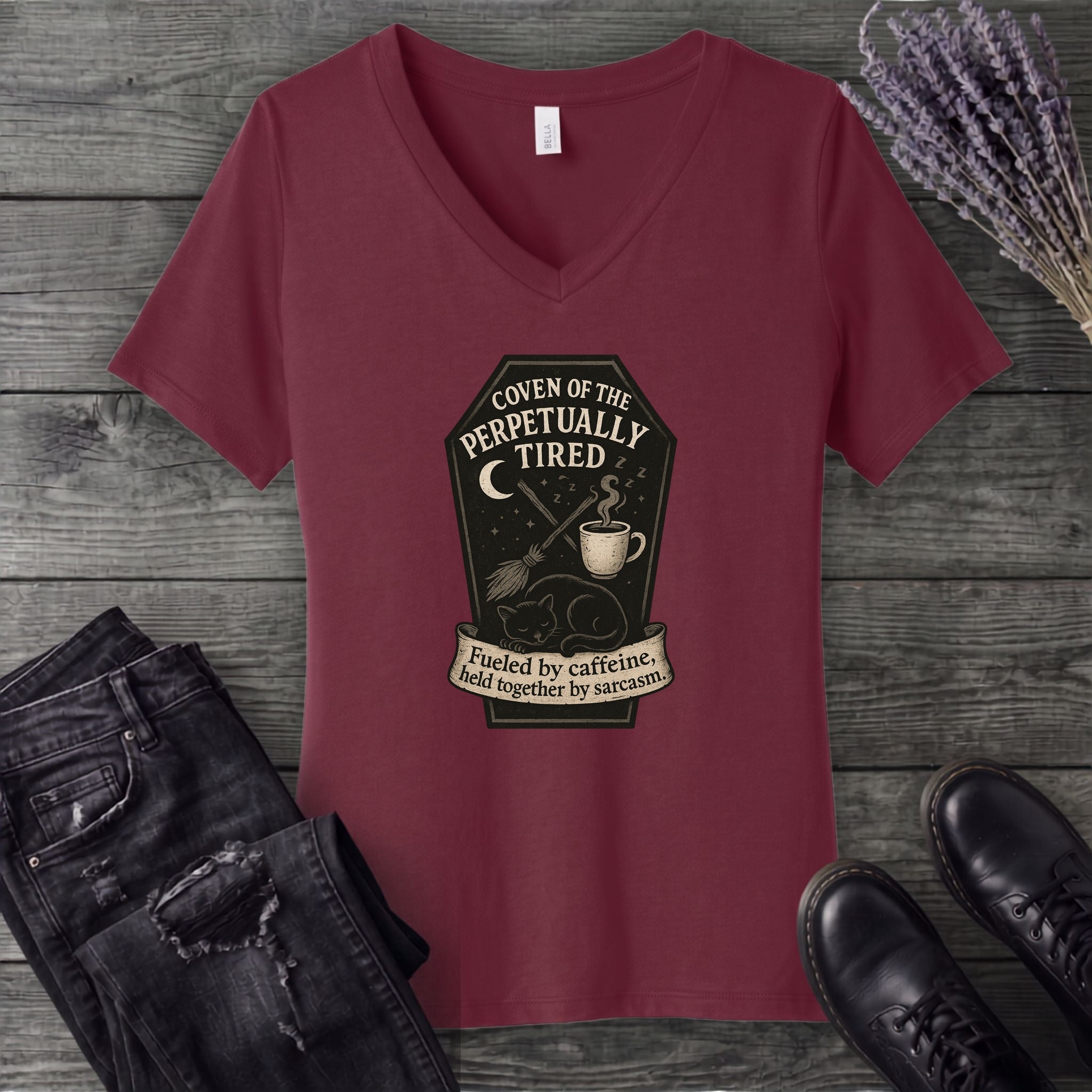 Coven Of The Perpetually Tired V-Neck T-Shirt
