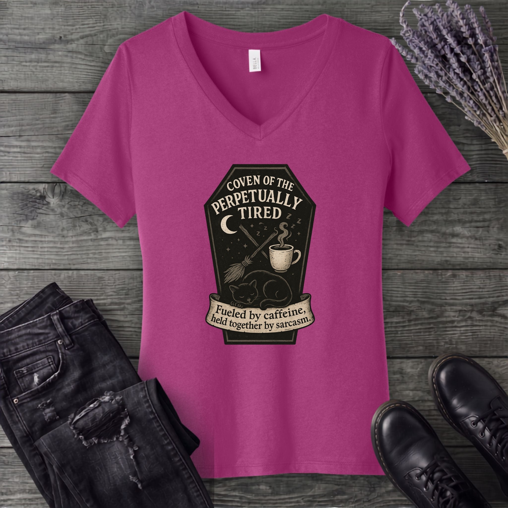 Coven Of The Perpetually Tired V-Neck T-Shirt