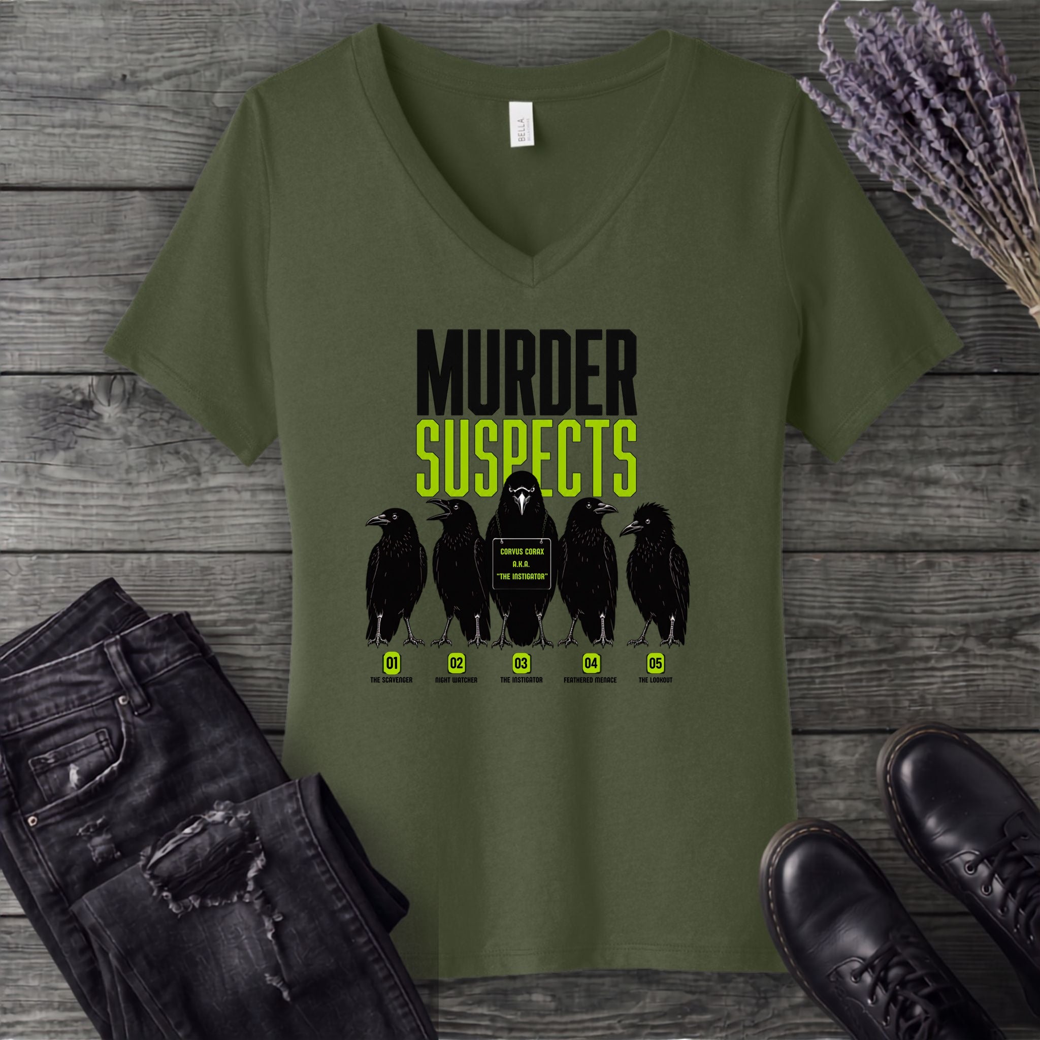 Murder Suspects V-Neck T-Shirt