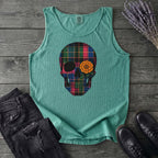 Bright Plaid Skull Tank Top