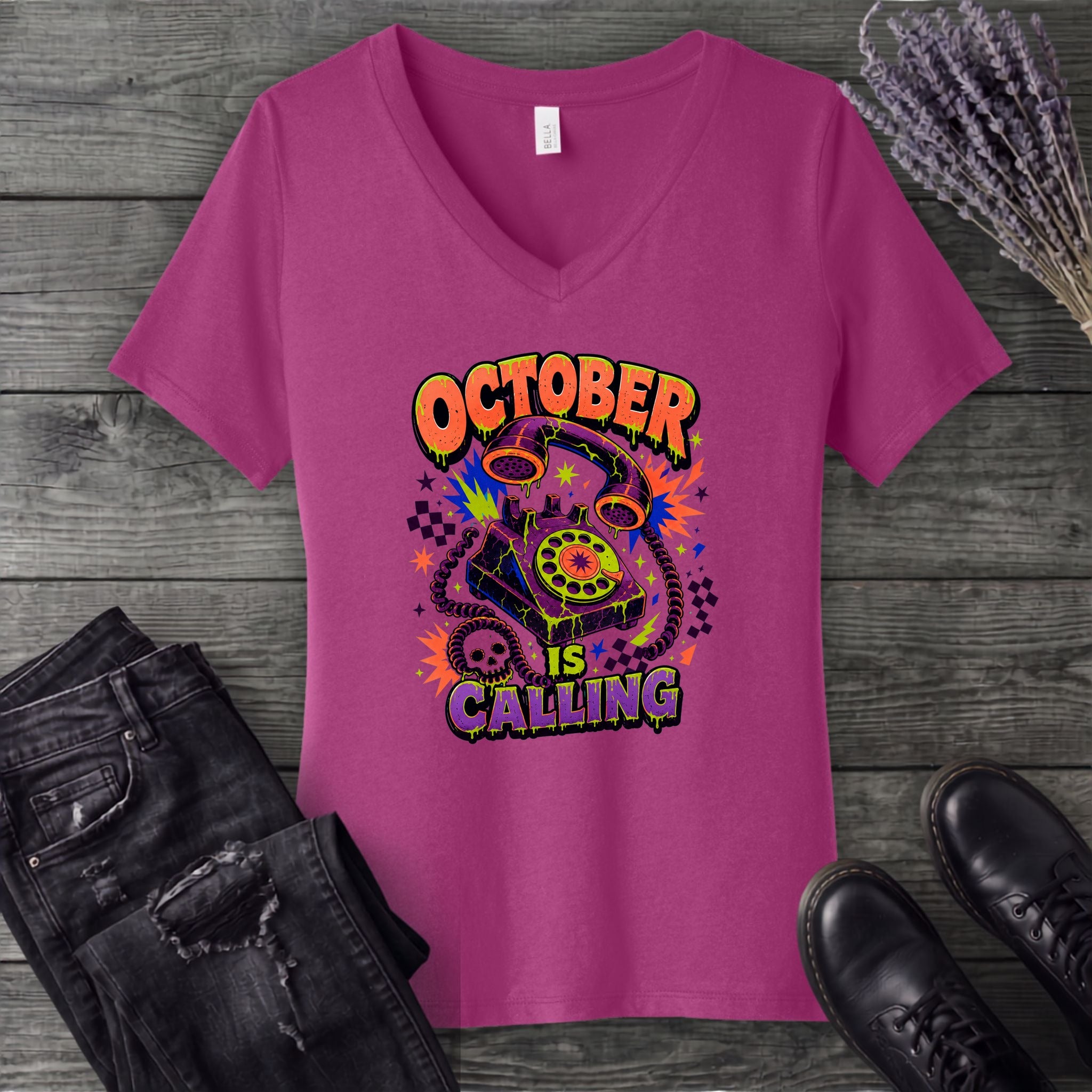 October Is Calling V-Neck T-Shirt