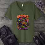 October Is Calling V-Neck T-Shirt
